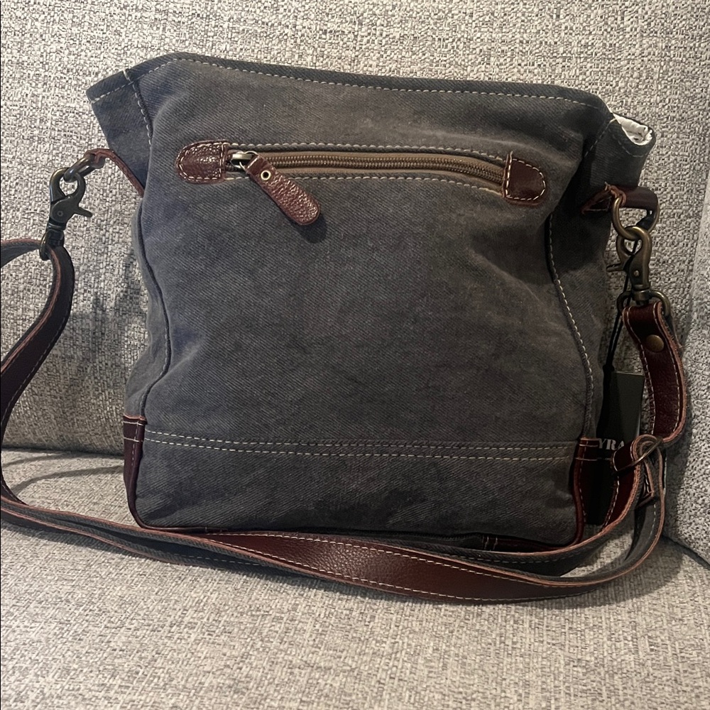 Myra Bag freaky, leather, shoulder bag, tribal floral print with leather trim - Picture 2 of 3